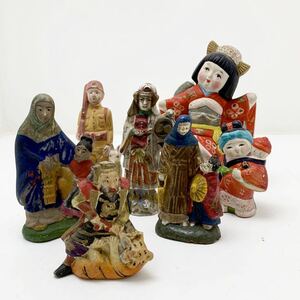 赤穂浪士 レトロ アンティーク 土人形 7つ 日本固有の人形
