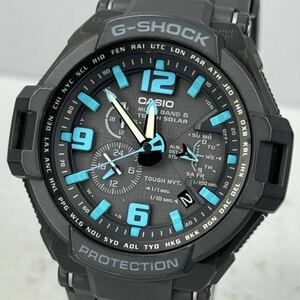 極美品G-SHOCK GW-4000-1A2JF グラビティマスター スカイコックピット タフソーラー 電波受信 電波ソーラー マルチバンド6 ブラック ブルー