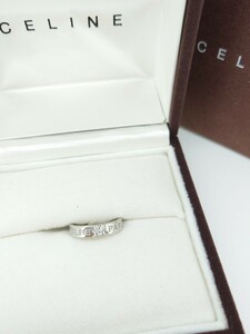 CELINE　セリーヌ　pt900 プラチナ リング　　指輪　＃7 ダイヤモンド