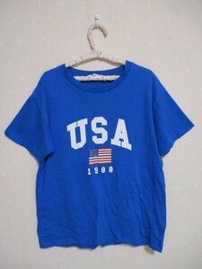 ★BROWNY★　半袖コットンシャツ　F　ブルー（31002）レディース