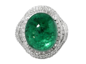 Emerald Pt900エメラルド(コロンビア産) ダイヤモンドリング (NO.48396)