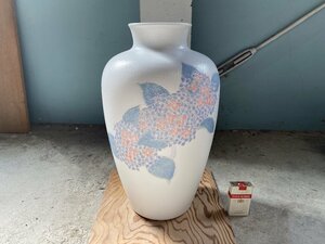 有田焼　岩尾對山窯　紫陽花図　大きな 花瓶/フラワーベース/花器/花/花入　45.5cm▼岩尾対山窯