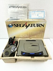 1円〜セガサターン SEGASATURN ゲーム機 本体 グレー コントローラー ケーブル 取扱説明書 保証書 セット 動作未確認