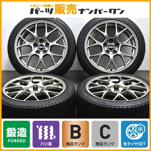 【鍛造 希少品】ミツビシ ランサーエボリューションX 純正OP BBS RG406 18in 8.5J +38 PCD114.3 ブリヂストン ブリザック VRX2 245/40R18