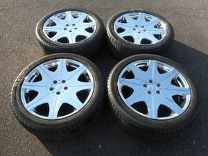 レグザス LEGZAS D800 メッキ アルミホイール 8J 20インチ +38 PCD114,3-5穴 良品 245/45R20 MICHELIN PILOT SPORT4 SUV 20年製 タイヤ付