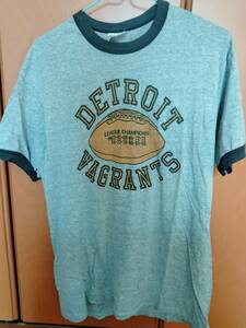 80年代に購入した古着　DETOROIT VAGRANTS　デトロイト ベイグランツ？　NFL？ Tシャツ　L42-44 MADE IN USA　アメリカ製