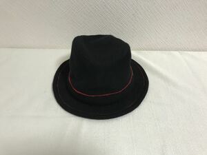 美品本物カシラCA4LAウールカシミアハット帽子黒ブラックメンズレディーススーツビジネステンガロントラベル旅行日本製