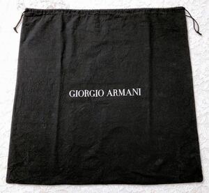 ジョルジオ・アルマーニ「GIORGIO ARMANI」バッグ保存袋 (3713) 正規品 付属品 内袋 布袋 巾着袋 45×45cm ブラック 布製 しわ加工生地