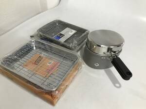 HG6166　天ぷらセット 天ぷら鍋＆ 天ぷらバット(大・浅型２種）和食 調理道具 未使用品