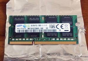 SAMSUNG製 DDR3 PC3L 12800S 204Pin 8G 低電圧対応 1枚。