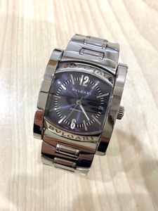 稼動品 時計 腕時計 BVLGARI ブルガリ AA44S Assioma アショーマ メンズ 自動巻 AUTOMATIC オートマ 腕周り約17.5cm前後 グレー文字盤