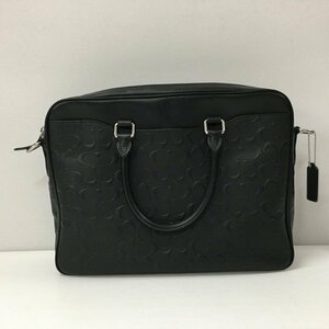 TEI 【現状渡し品】 コーチ COACH レザー ビジネスバッグ ブリーフケース メンズ F72973 ブラック 〈180-240320-YO-2-TEI〉