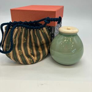 茶入 茶道具 茶器 陶器　作家　箱付　袋付　格安　美品　49