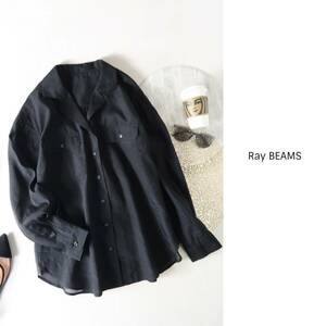 1.2万☆ビームス Ray BEAMS☆洗える シアーオープンカラーシャツ☆A-O 1432