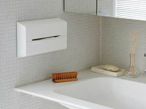 壁に貼って使える ティッシュケース 白 ホワイト ティッシュボックス おしゃれ 収納 壁面 洗面所 キッチン ティッシュカバー