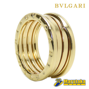 送料無料 ブルガリ ビー ゼロワン リング 750 イエローゴールド #60 323543 指輪 3バンド BVLGARI 逸品質屋 丸高 24k62-2