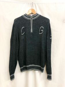 SINA COVA シナコバ メンズ ニットセーター ハーフジップセーター KNIT ダークグレー◎サイズL