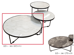 大理石天板 アイアン脚 リビングテーブル 80 円形 マーブル ホワイト ブラック 新品 送料無料