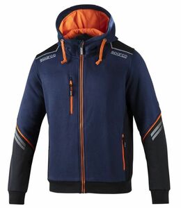 SPARCO（スパルコ） パーカー TECH HOODED FULL ZIP ネイビーxオレンジ Lサイズ