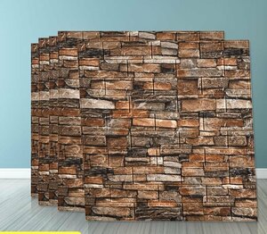 新品推薦★50枚 70x77cm 背景壁 3D立体レンガ模様壁紙 防水 汚い防止 カビ防止 エコ素材