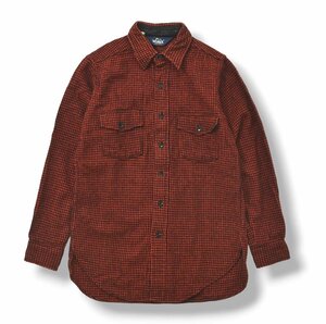 ★希少 USA製 三角タグ 80s ヴィンテージ 古着 ウールリッチ WOOLRICH 長袖 ウール シャツ M チェック柄 レッド 襟芯有 アメカジ 80年代★