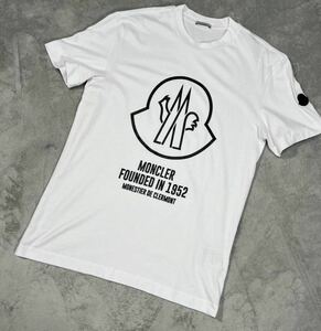 1円　極美品　MONCLER モンクレール　マグリア　半袖　Tシャツ 半袖Tシャツ 　ビッグロゴ　黒タグ　白　Sサイズ（寸法Lサイズ位です。）