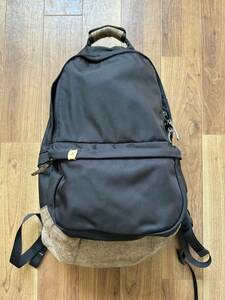 【送料無料】USED / VISVIM BALLISTIC 22L Backpack Black x 牛革 / ビスビム リュック バリスティックナイロン バッグ ブラック bag