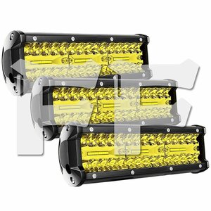 送料無料.. 9インチ LED ワークライト 作業灯 180W イエロー 照明 トラック SUV ボート 建設機械 工事現場 漁業用 12V/24V SM180W 3個 新品