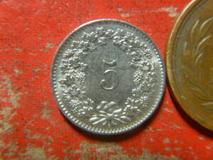 外国・スイス／５ラッペン白銅貨（1962年）　240425