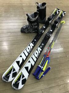 ☆★☆ＧＷクリアランスセール！Ｎ294　4点セット板 VOLKL PLATINUM XTD 166ｃｍ 靴 HANSON 25.5-26.0ｃｍ/ POLE新品115ｃｍ/5/4まで