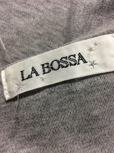 LA BOSSA グレー半袖Tシャツ 前ビーズ飾り サイズ36