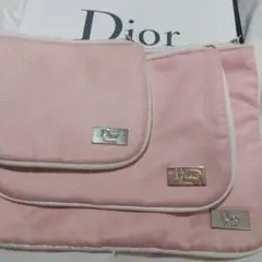 Christian Dior、ポーチ3点セット、小さいのが染みがあり。