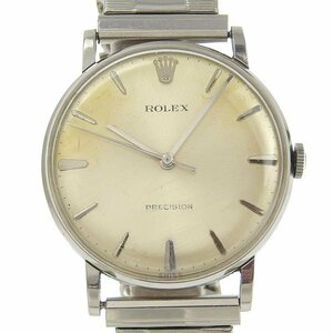 1円 不動 ジャンク ロレックス ROLEX 9829 29番台 手巻き プレシジョン シルバー文字盤 SS×SS メンズ 腕時計