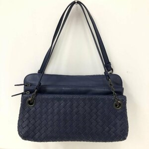 １円BOTTEGAVENETA ボッテガヴェネタ イントレチャート チェーンハンドバッグ ブルー系 ヴィンテージ ハンドバッグ