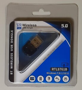 4586 新品 Wireless Bluetooth5.0 USBアダプタ USB DONGLE RTL8761B Windows7/8.1/10/11