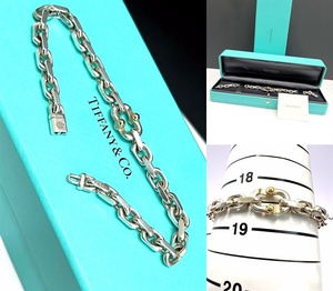 美品　現行　ケース ギャラ付き　TIFFANY　ティファニー　K18YG　メイカーズ ナロー チェーン ブレスレット　スターリングシルバー 18K