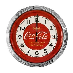 Coca Cola Neo Neon Clock　COKE　ネオン クロック　掛時計　RED