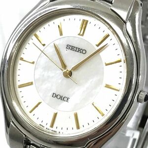 SEIKO セイコー DOLCE ドルチェ 腕時計 8J41-6030 クオーツ アナログ ラウンド シェル シルバー ヴィンテージ コレクション シンプル