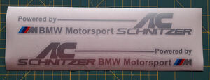 送料無料 BMW AC Schnitzer Decal Sticker ステッカー シール デカール 2枚セット シルバー 20cm