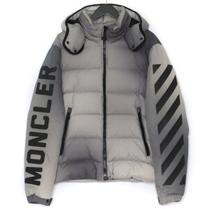 MONCLER × OFF-WHITE アームロゴダウンジャケット サイズ2 グレー B209H4195080 58023 モンクレール オフホワイト ENCLOS GIUBBOTTO