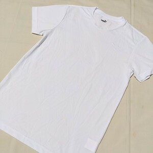 +SQ46 PUMA プーマ メンズ M 半袖 Tシャツ カットソー 白 薄手 スポーツ ウェア トレーニング フィットネス
