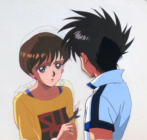 新世紀GPXサイバーフォーミュラZERO セル画 風見ハヤト 菅生あすか 動画貼り付き ホチキス留め