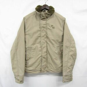 ビックサイズ XL Abercrombie&Fitch ミリタリー ボアジャケット ベージュア バクロビー&フィッチ アバクロ 古着 ビンテージ 3JA0618