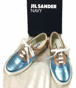 値下★JILL SANDER NAVY ジル・サンダー・ネイビー★ナッパレザー・スニーカー・サイズ36・23cm前後★新品未使用★送料無料