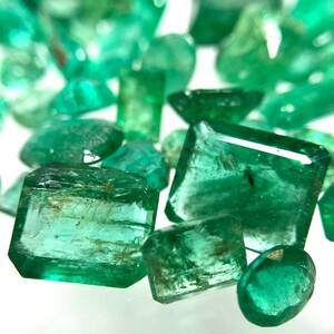 大粒揃い！！天然エメラルドおまとめ50ct☆M 約10g 裸石 宝石 ジュエリー ベリル emerald jewelry beryl 緑玉 ②