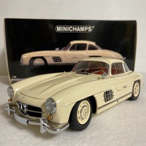★ミニチャンプス／MINICHAMPS ：1/18 メルセデス ベンツ 300SL／Mercedes-Benz 300SL Gullwing 1954 (White) ☆used