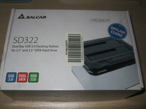 動作品 SALCAR SD322 HDD/SSDスタンド パソコン不要で差し込むだけでハードディスク丸ごとコピー可能！ Dual Bay USB3.0 Docking Station