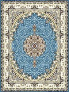 ◆ペルシャ柄絨毯、イスファハン産柄/ソフトタッチ/高密度/ウィルトン織り/美しいターコイズブルー色のゴージャスな絨毯/225cmX150cm