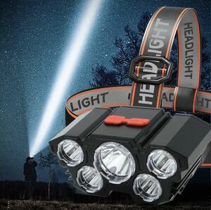 【送料無料】5 LEDヘッドランプ 充電式18650バッテリー内蔵強力ライトキャンプ冒険釣りヘッドライトヘッドランプ