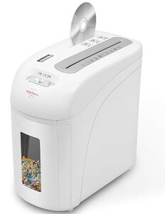 【1円出品】家庭用 電動シュレッダー A4コピー用紙 CD/カード/ホチキス対応 3×9ｍｍマイクロカット ホワイト VidaTeco OS503MD